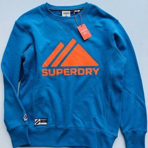 Superdry Mountain Sport Mono Crew Sweatshirt Aqua Blue ( S )
